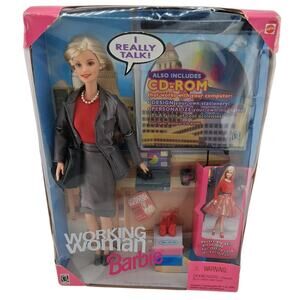 Vintage Working Woman Barbie New in Damaged Box Pink 1999 Dolls Collectors